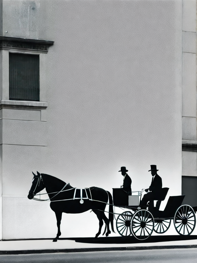 00159-3967297019-a black and white painting of a man riding a horse drawn carriage next to a building by Banksy.png